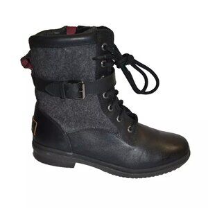 New! Ugg Kesey Waterproof Boot Black Leather 1005264 DD408